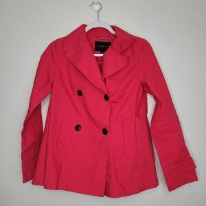BANANA REPULIC Hot Pink Double Breasted Short Trench‎ Coat Jacket size x small